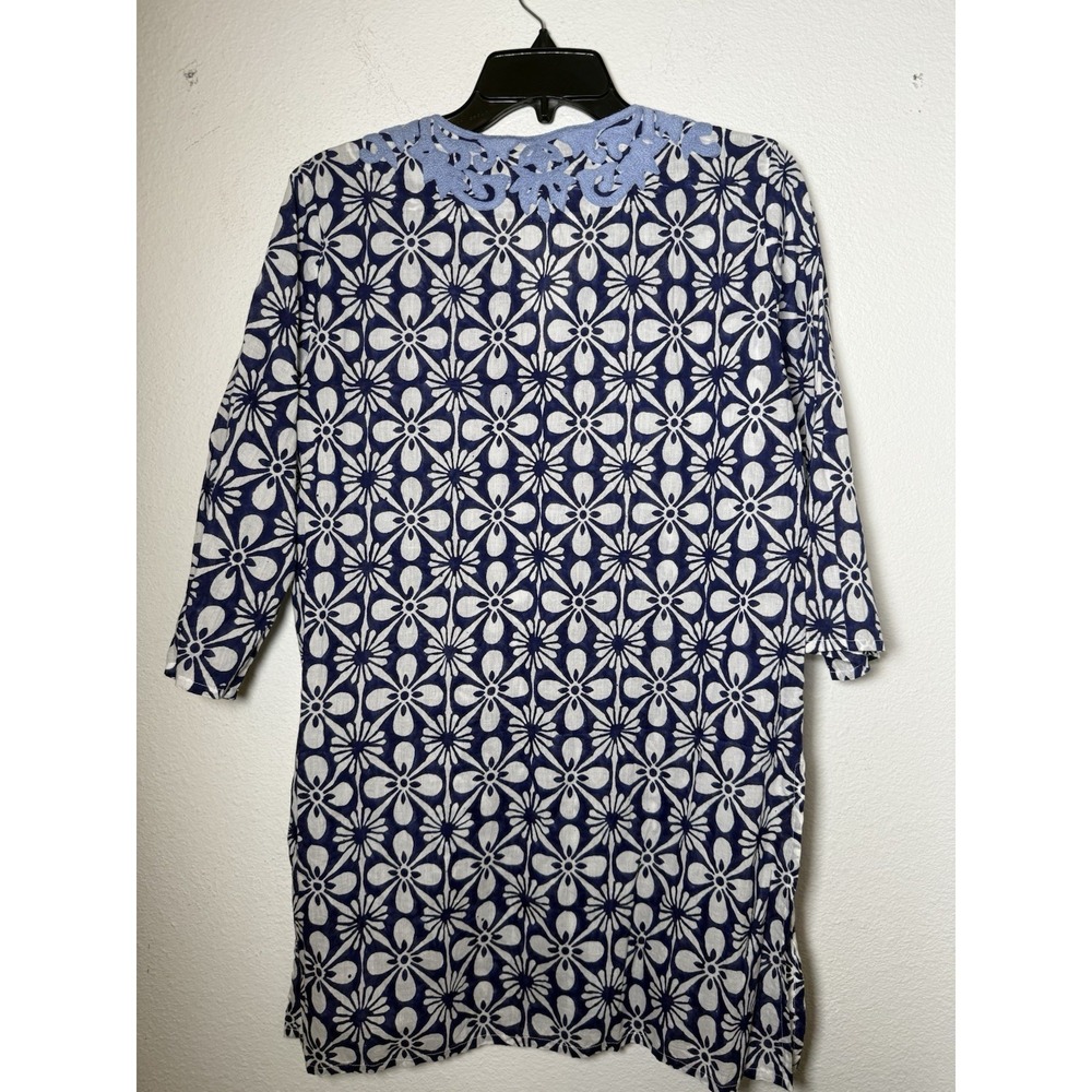 Roberta Roller Rabbit Women's V-Neck Printed Tunic Blouse Size S Beachy Resort - Picture 3 of 10